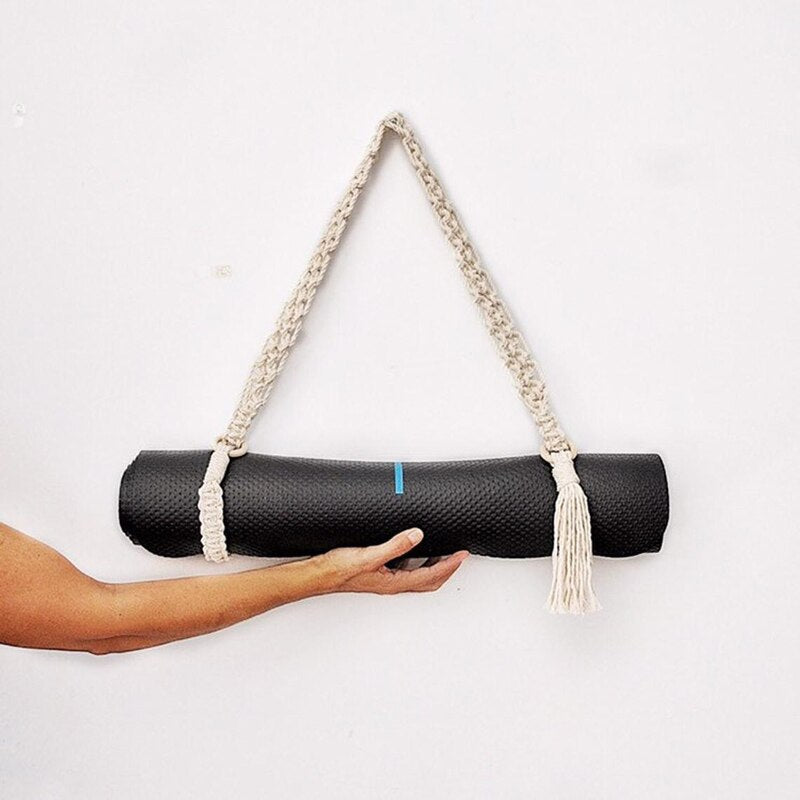 Yoga Mat Carry Strap Handmade Boho Crochet Macrame Adjustable Shoulder  Strap for Yoga Mat Exercise Fitness 