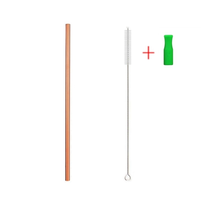 Stainless Steel Reusable Straws, Rose Gold